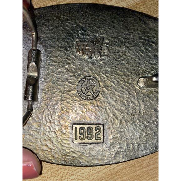 1992 Colorado Silver Star Oval Brass Belt Buckle Youth Judging Contest Winergy - Picture 6 of 6